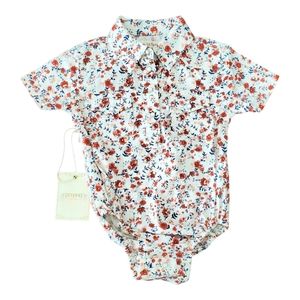 SHYANNE INFANT GIRLS' PRINTED SHORT SLEEVE SNAP WESTERN ONESIE